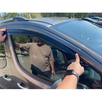 Дефлекторы окон Peugeot Partner 2008-2018 накладные (DEFL) Q2-3